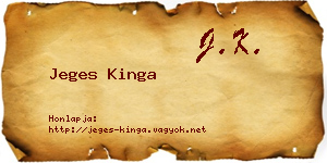 Jeges Kinga névjegykártya