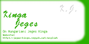 kinga jeges business card